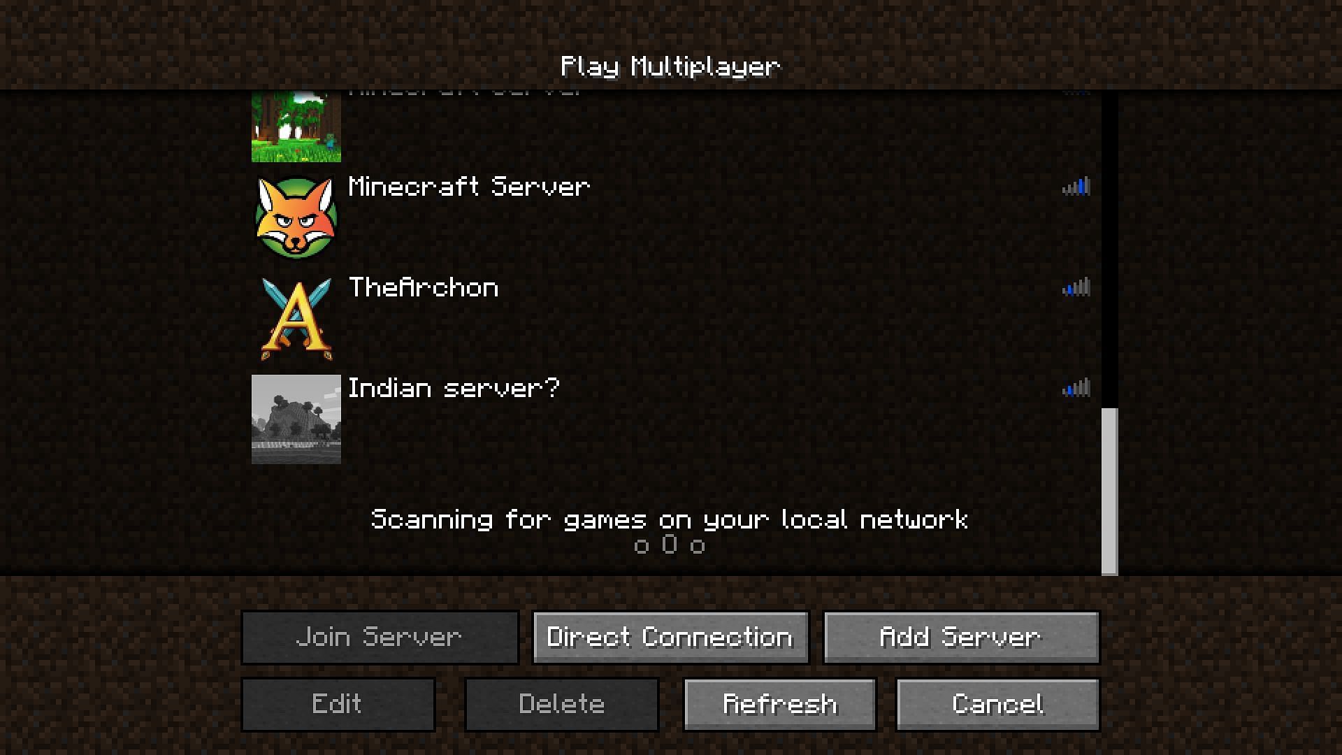 The LAN world will be visible under multiplayer tab (Image via Mojang)