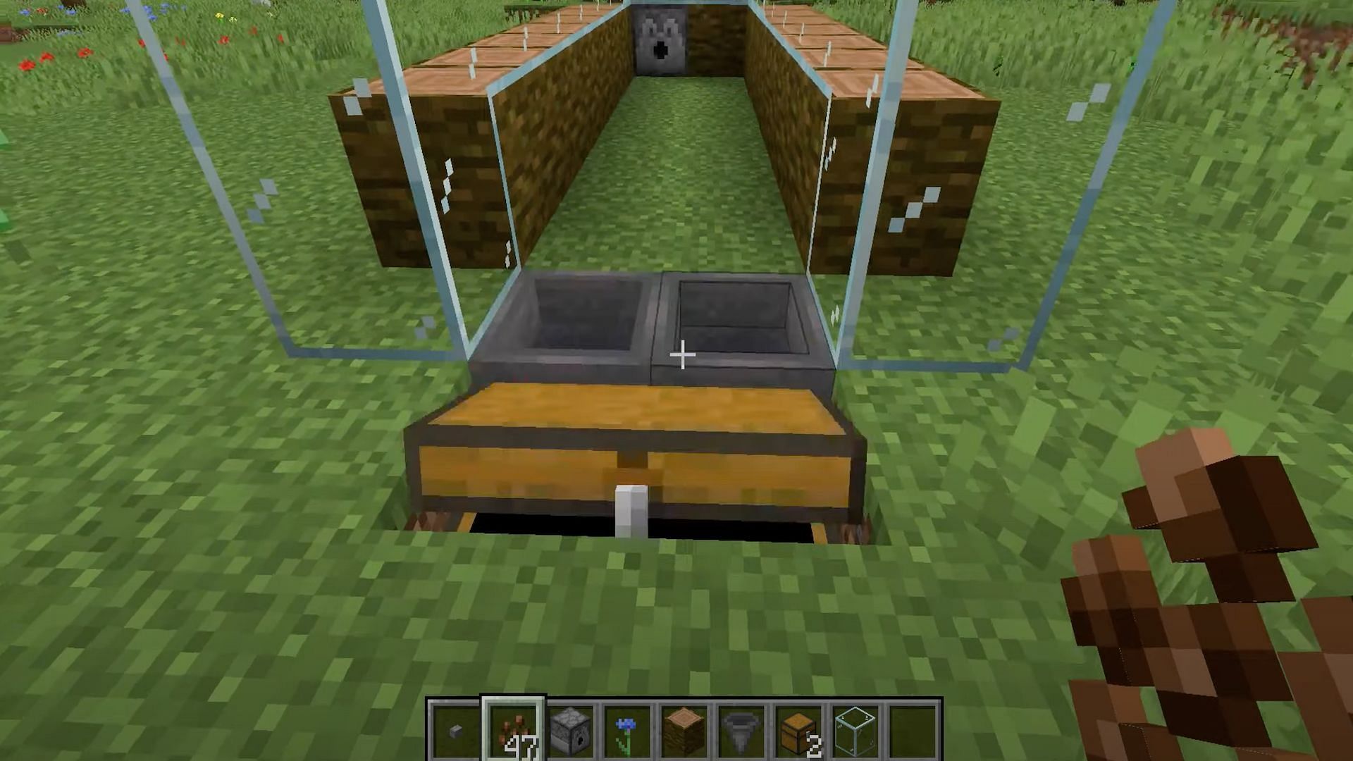 Minecraft players can easily harvest cocoa beans with this easy automatic cocoa bean farm (Image via NaMiature/YouTube)