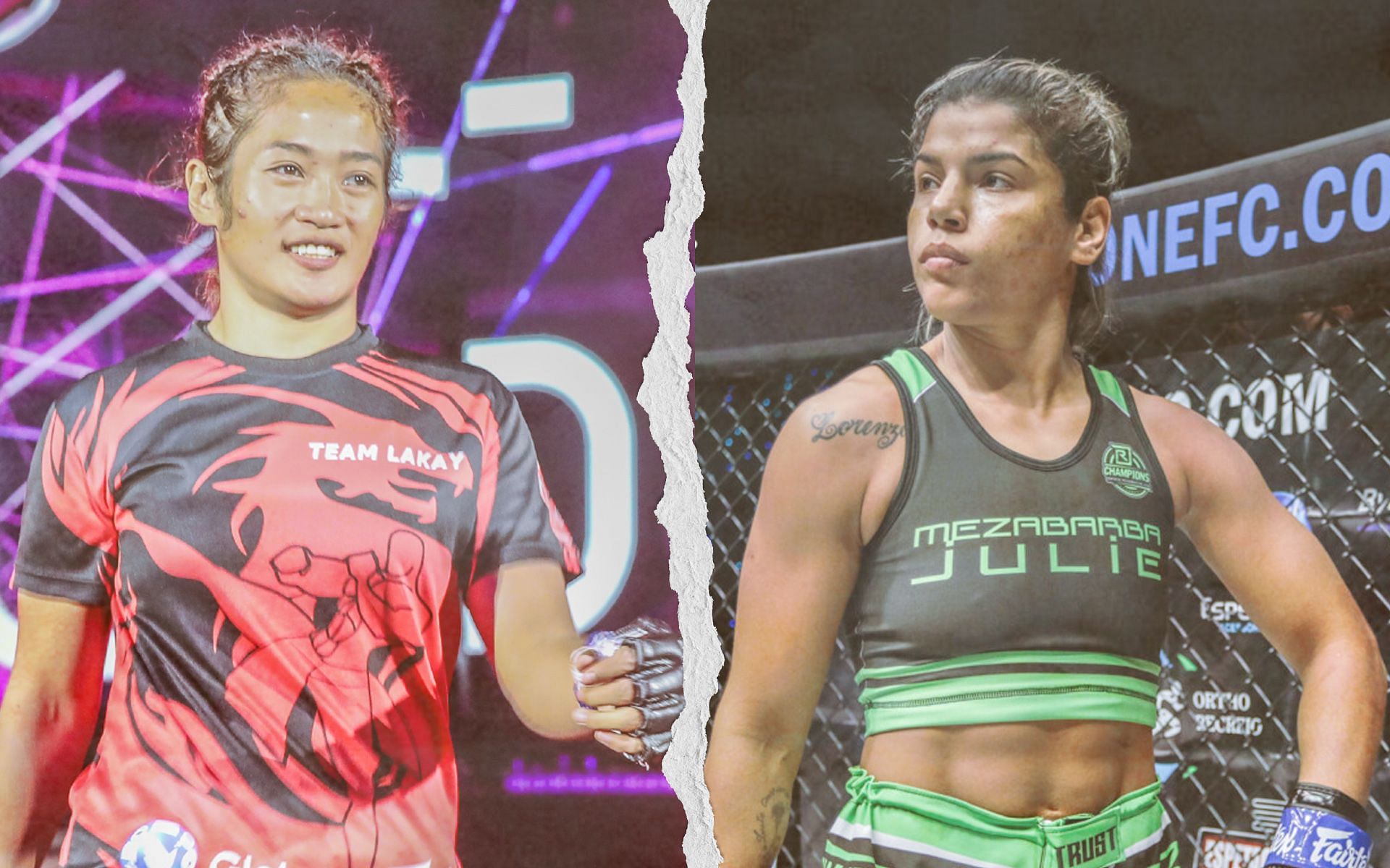 Jenelyn Olsim (L) will face Julie Mezabarba (R) at ONE 158 as per Team Lakay. | [Photos: ONE Championship]