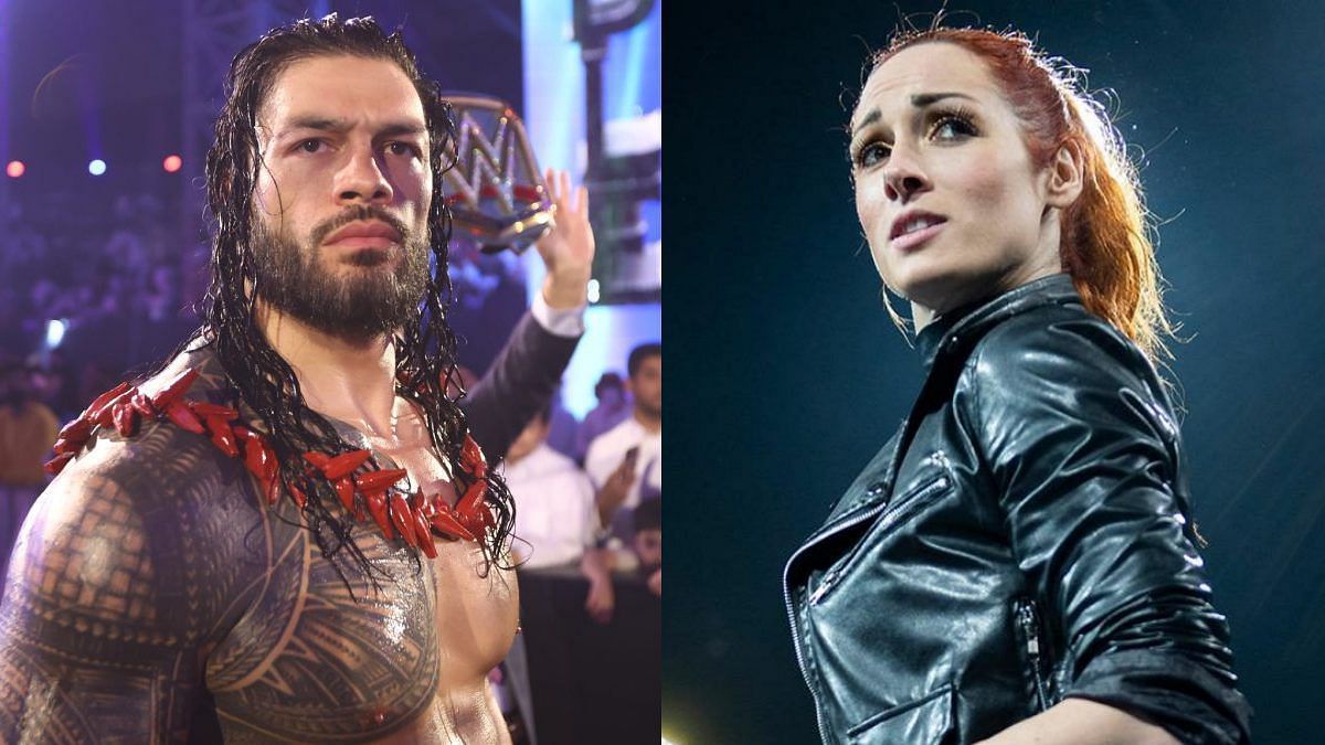 Roman Reigns (L); and Becky Lynch (R)