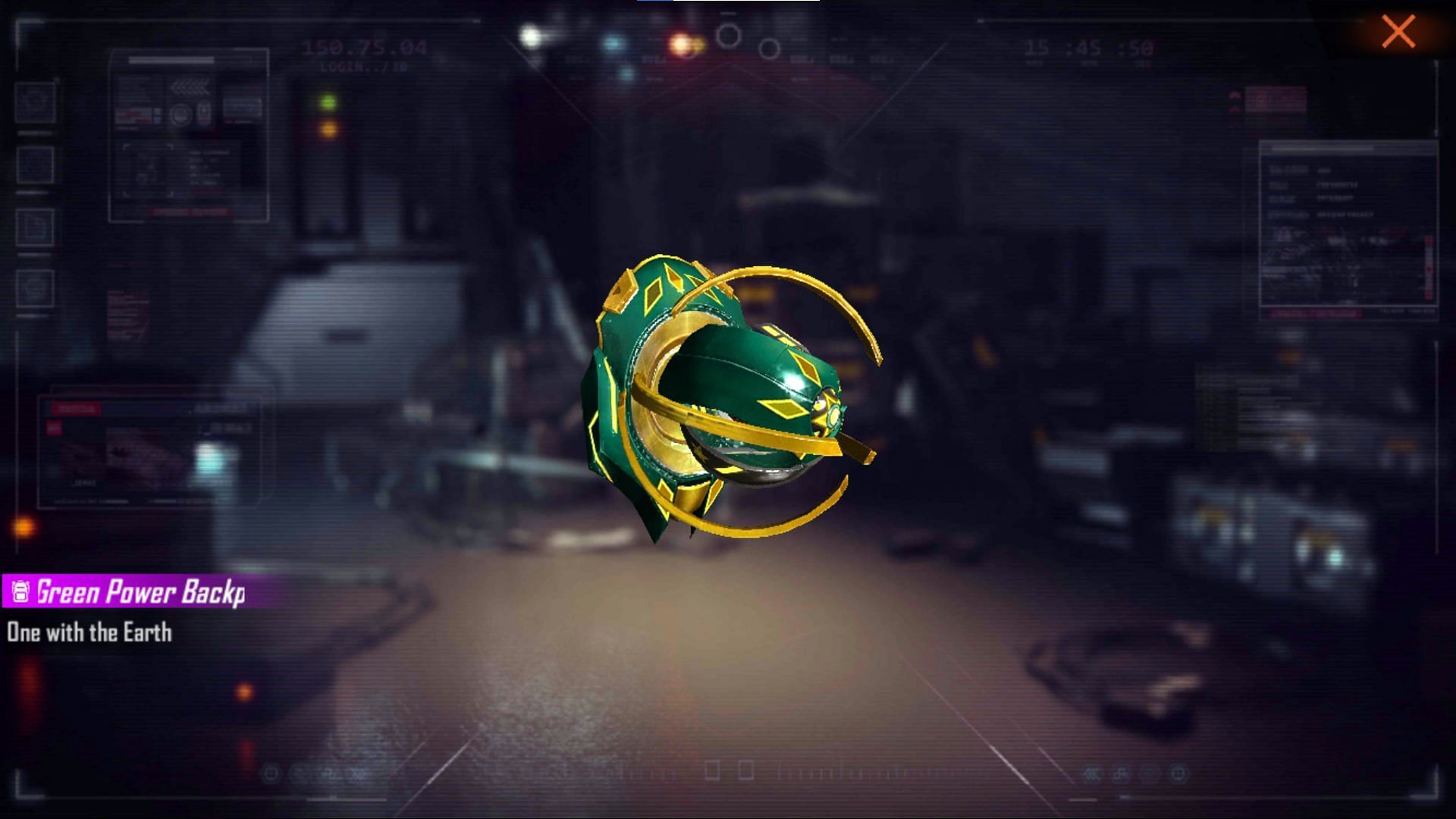 The Green Power Backpack skin (Image via Garena)