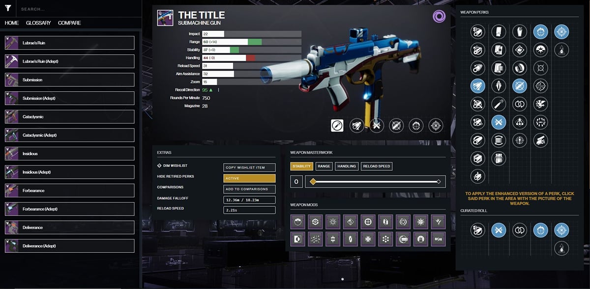 The Title god roll guide for Destiny 2 PvP and PvE