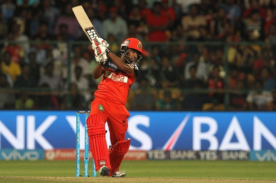 Kerala cricketer Sachin Baby in action for RCB