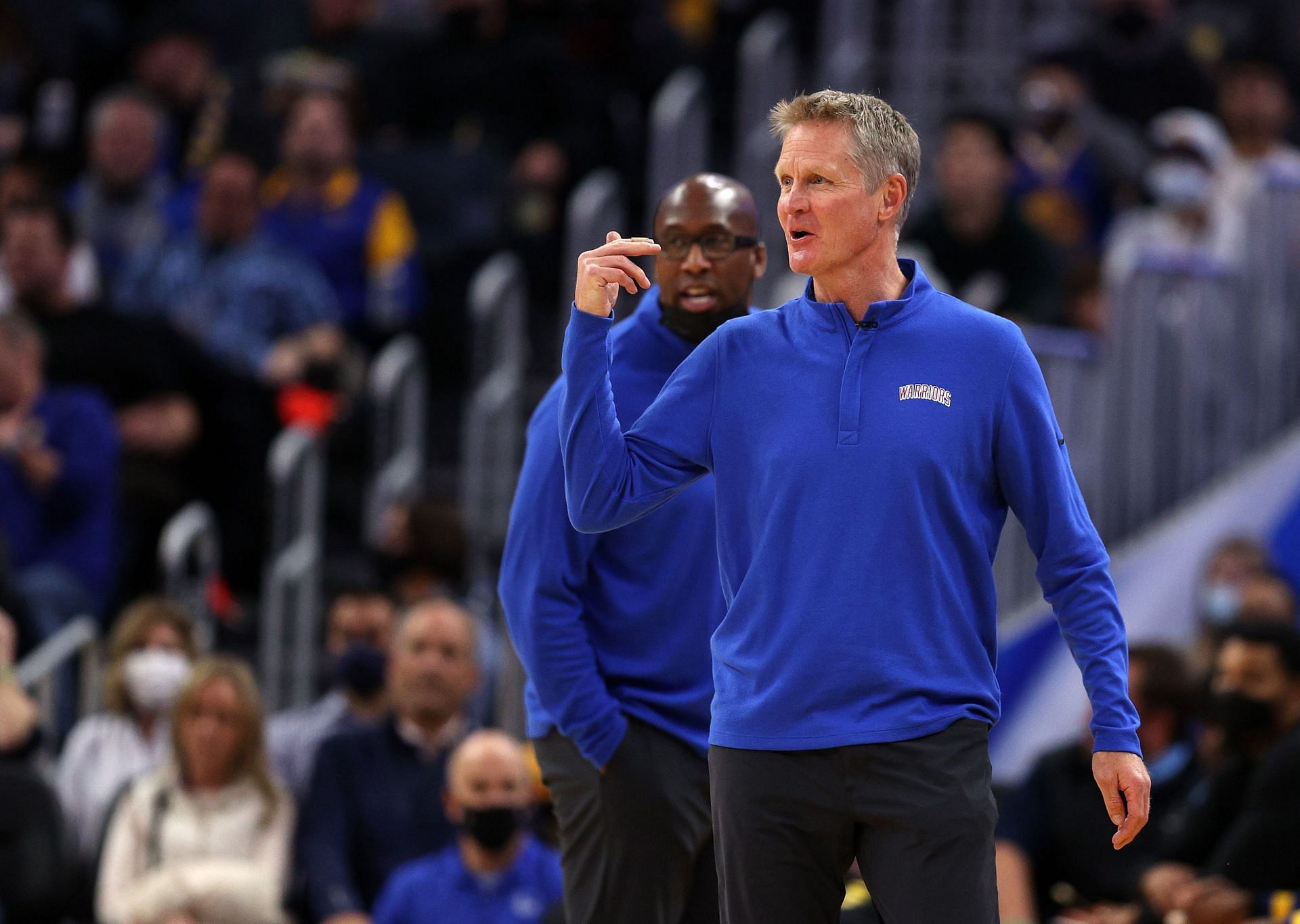 Mike Brown and Steve Kerr of the Golden State Warriors