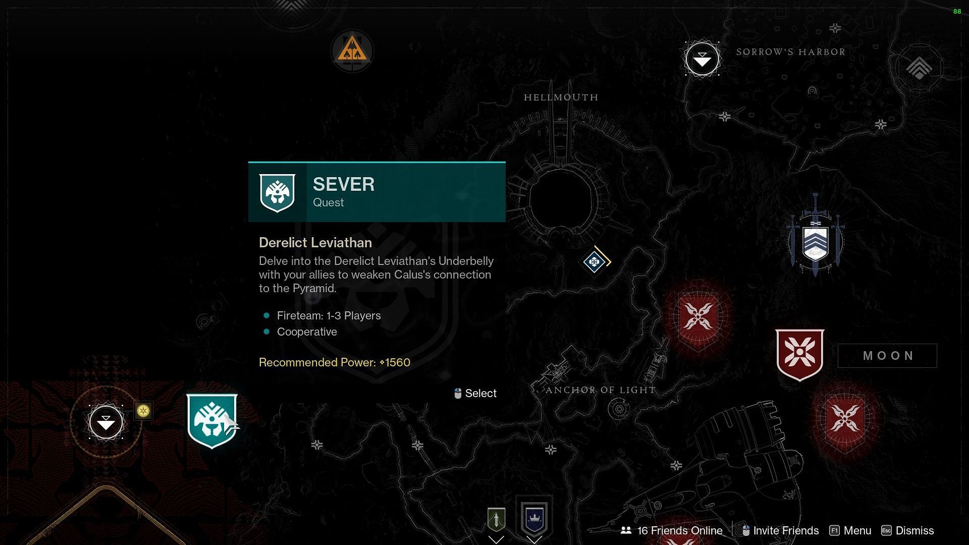 Sever quest node on the map (Image via Destiny 2)