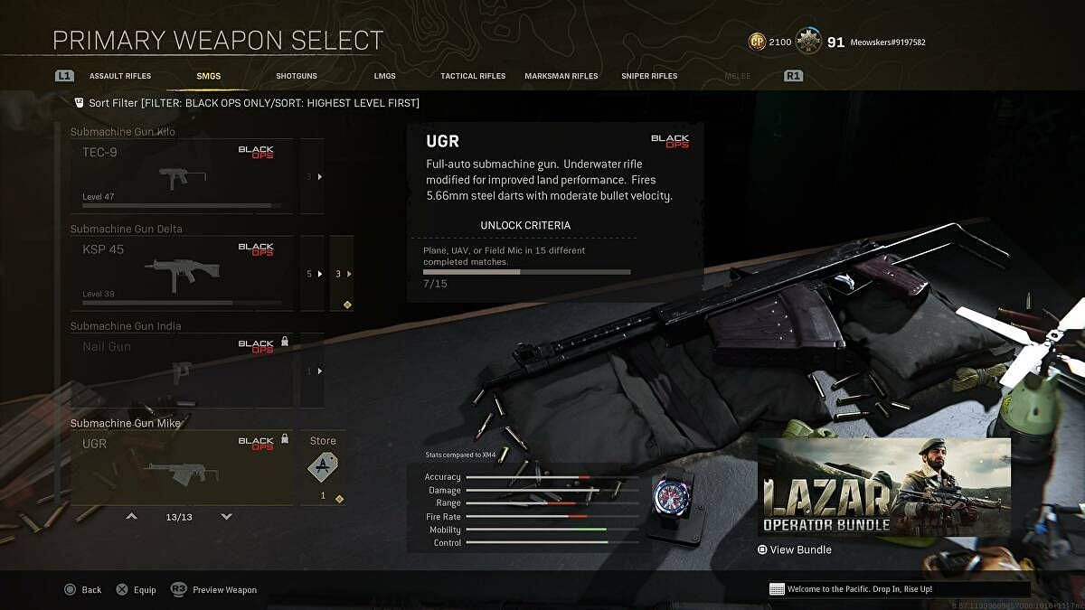 Players can take the UGR from BOCW into Warzone now (Image via Activision)
