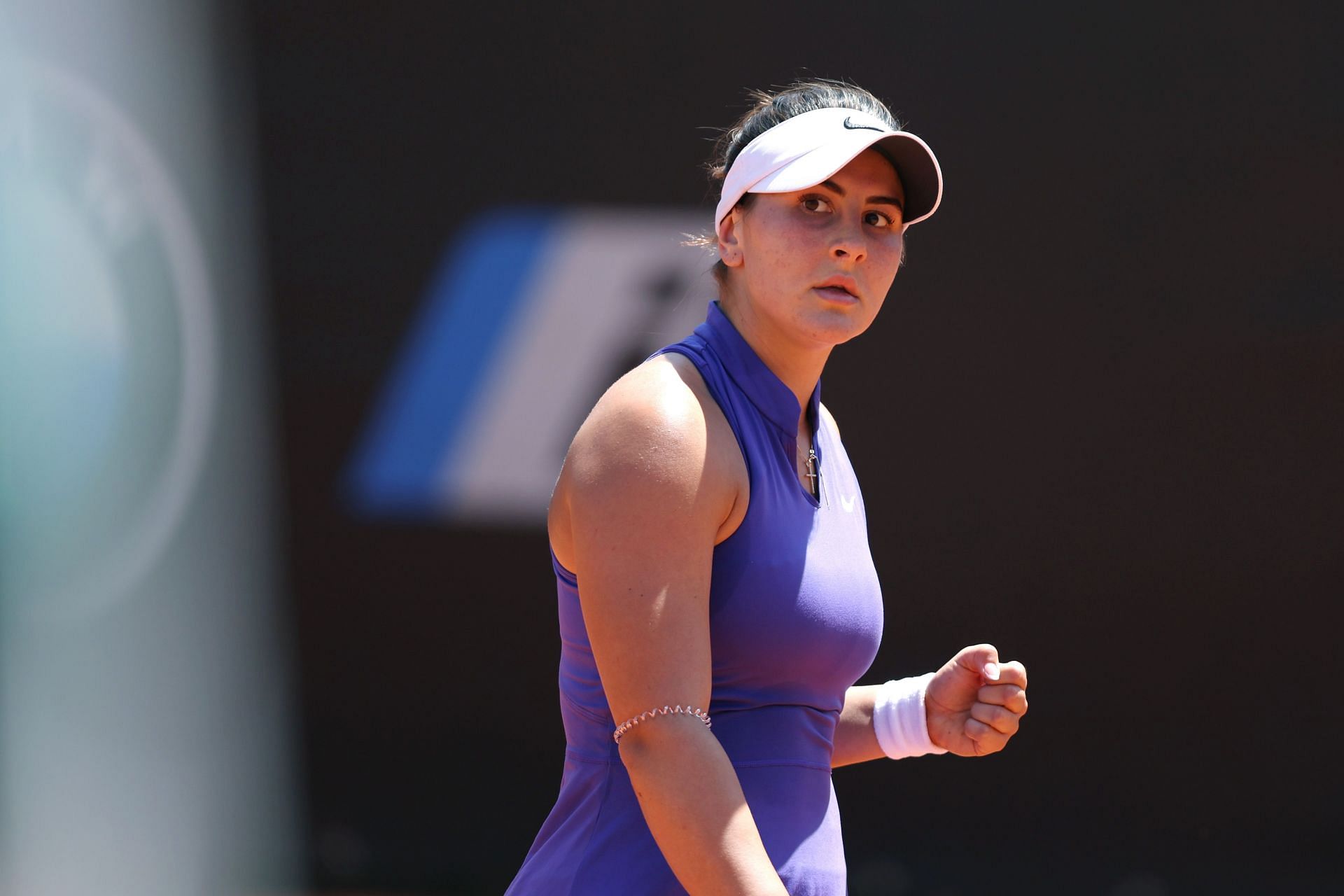 Bianca Andreescu during a match at the 2022 Italian Open