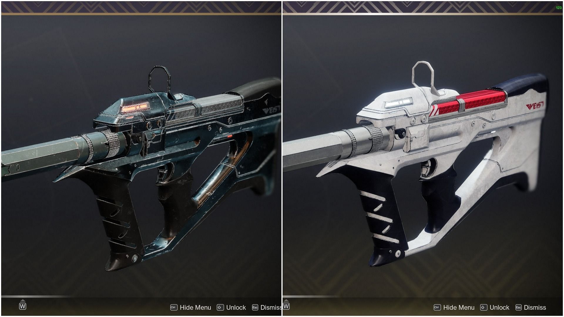 Funnelweb with and without the Photo Finish shader (Image via Bungie)