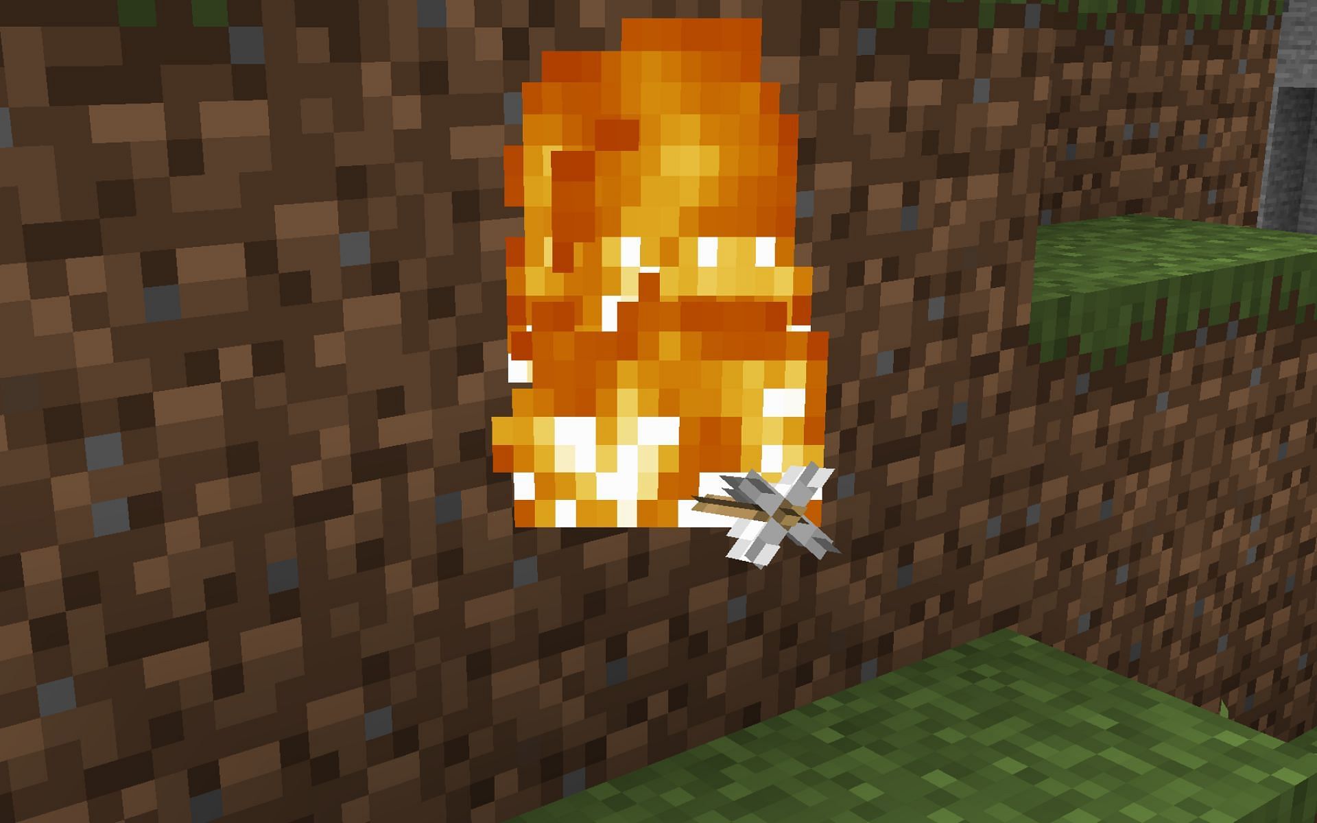 Flaming arrow (Image via Minecraft)