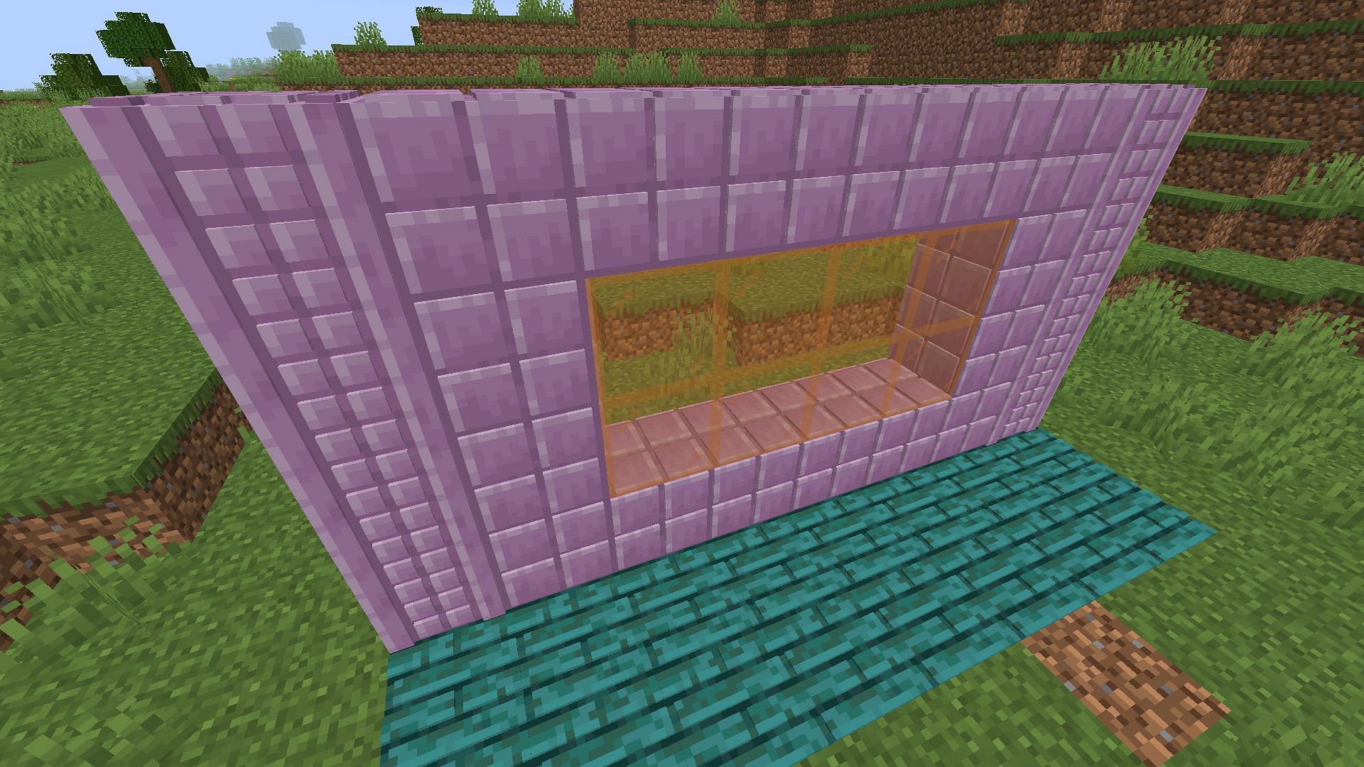 A wall made using the Classic 3D textures (Image via Minecraft)