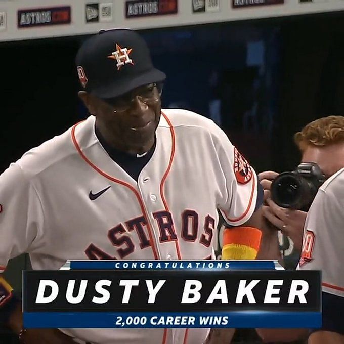 Houston Astros on X: Legendary moment for a legendary manager. Dusty Baker  is the 12th @MLB manager ever, and the first African-American manager, to  reach 2,000 career wins. #LevelUp x @budweiserusa  /