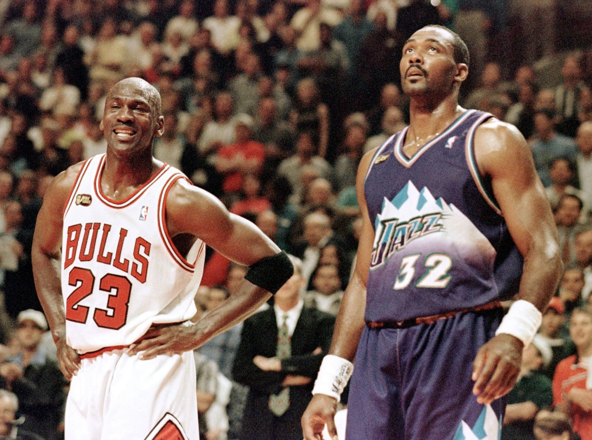 Michael Jordan and Karl Malone. (Photo: Sporting News)