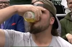 "Dude has had more beers in a qtr than actual football games in a year" - NFL fans have a laugh over David Bakhtiari's viral beer chug at NBA playoff game