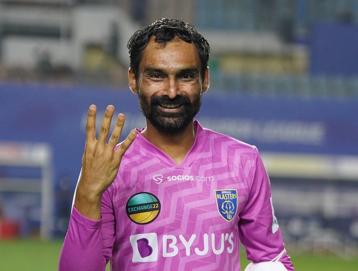 Karanjit Singh has appeared in four Indian Super League finals. (Image Courtesy: Twitter/KeralaBlasters)