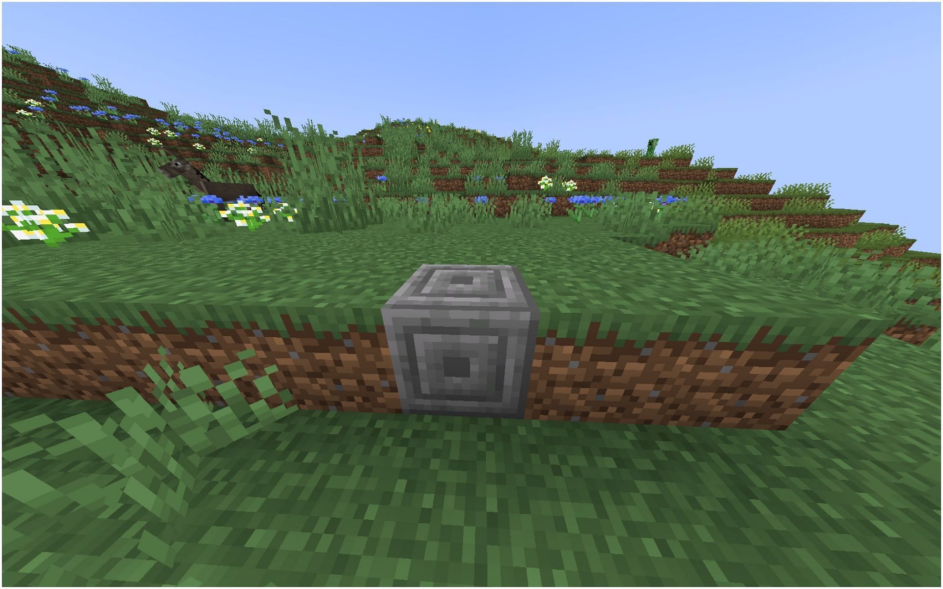 A chiseled stone brick block (Image via Minecraft)