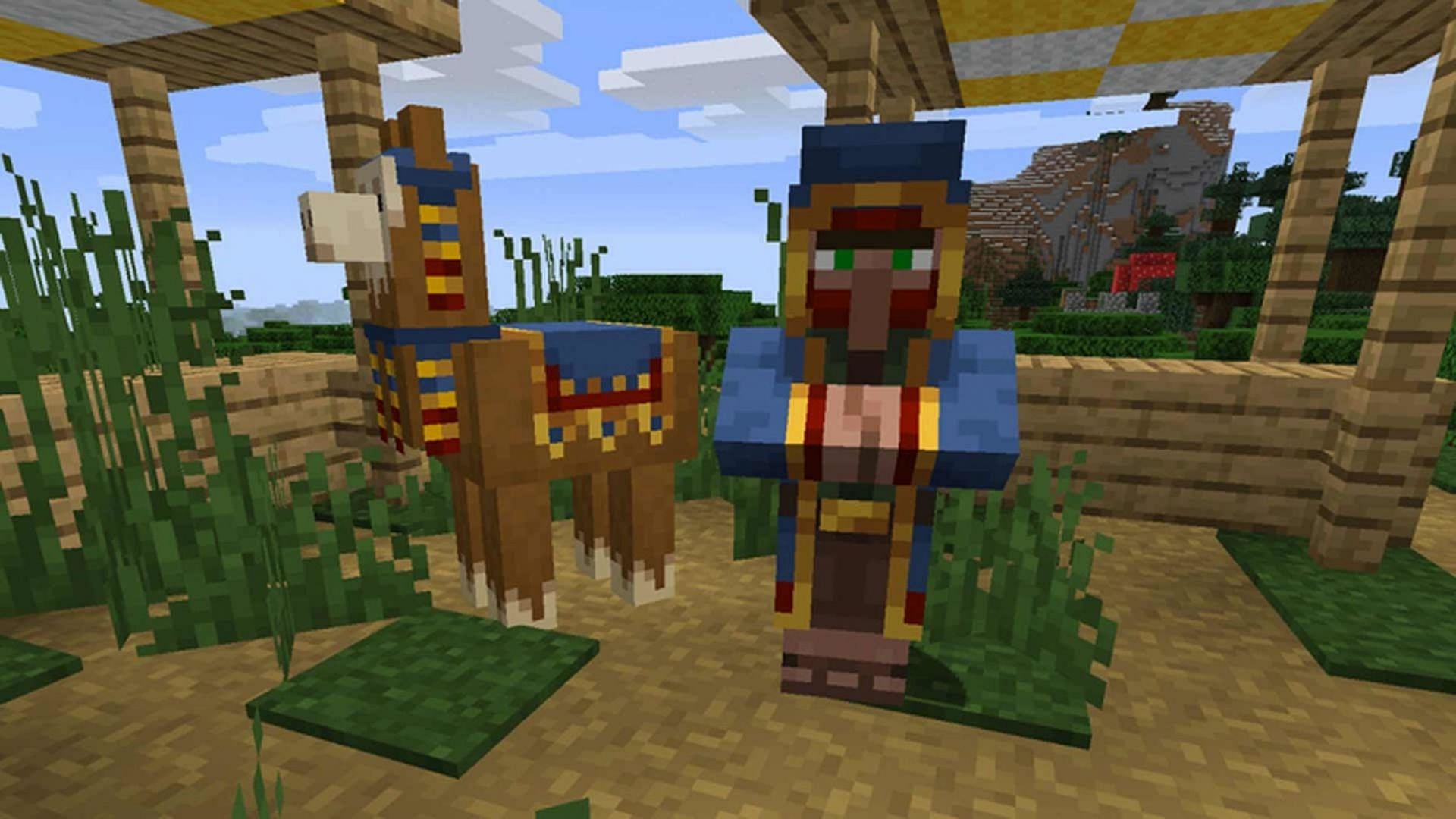 Wandering Traders can drop a particularly helpful potion upon death (Image via Mojang)