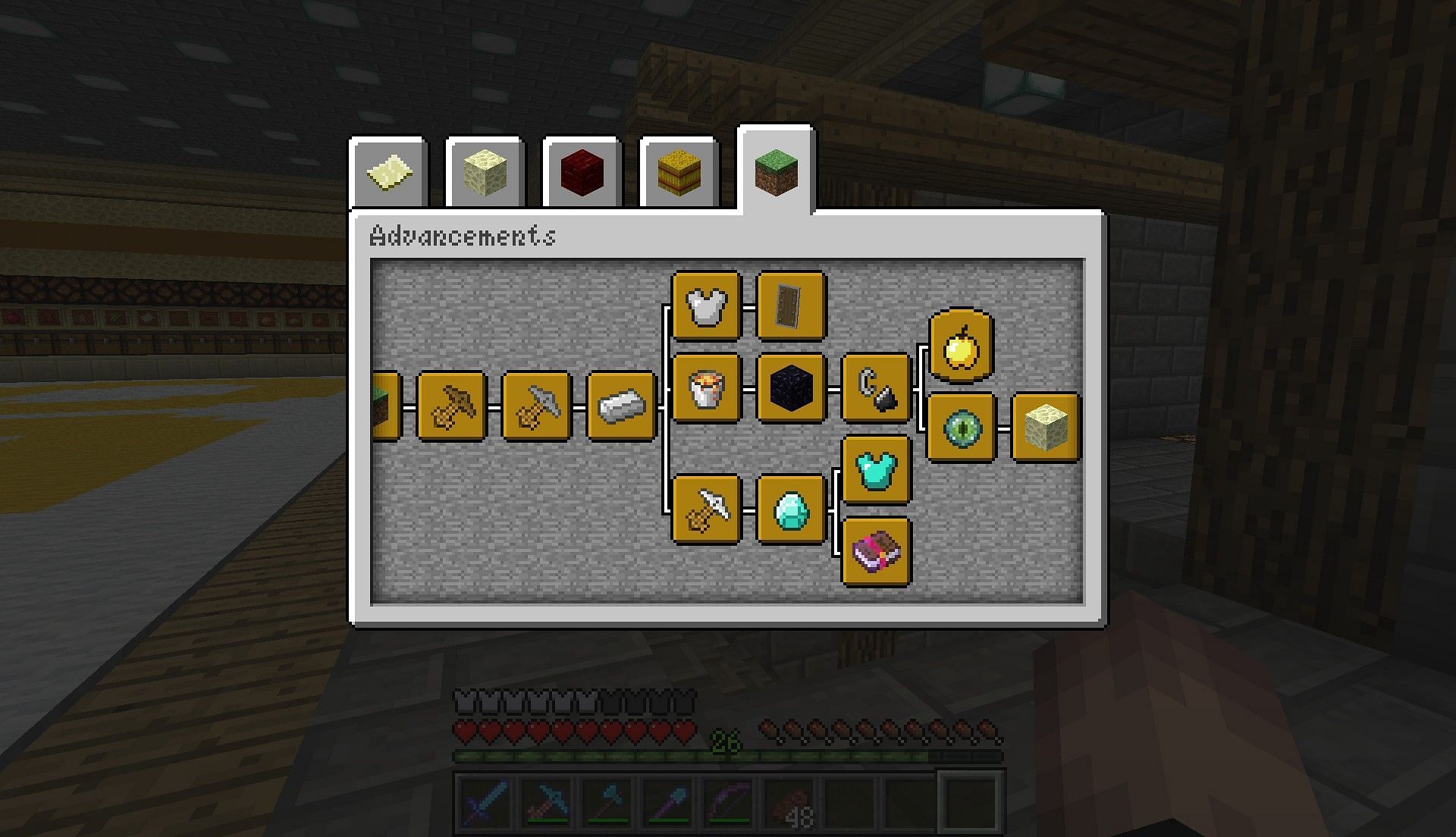 Advancements are one way to measure progress in Minecraft (Image via Minecraft)