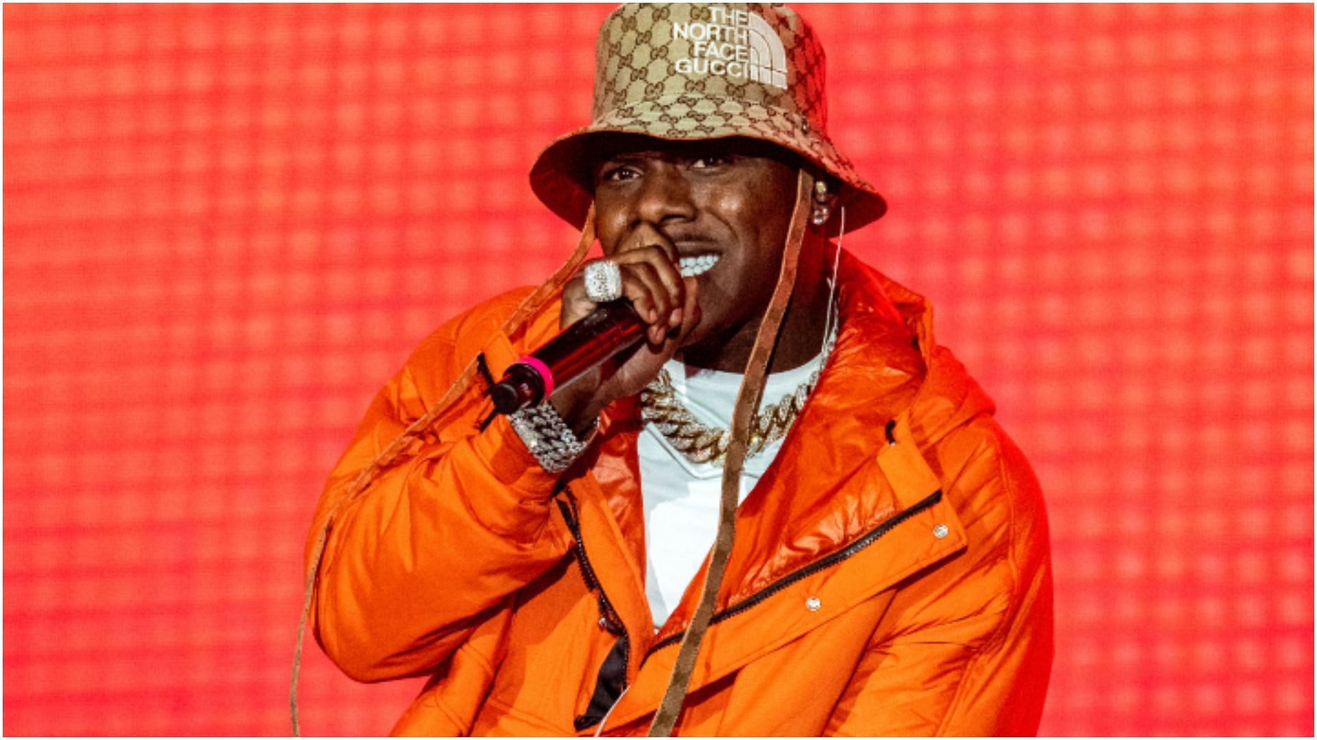 The rapper shared a video where Gary Prager can be heard shouting the N-word (Image via Timothy Norris/Getty Images)