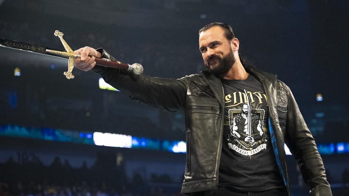 Drew McIntyre and Angela (his sword) on SmackDown!