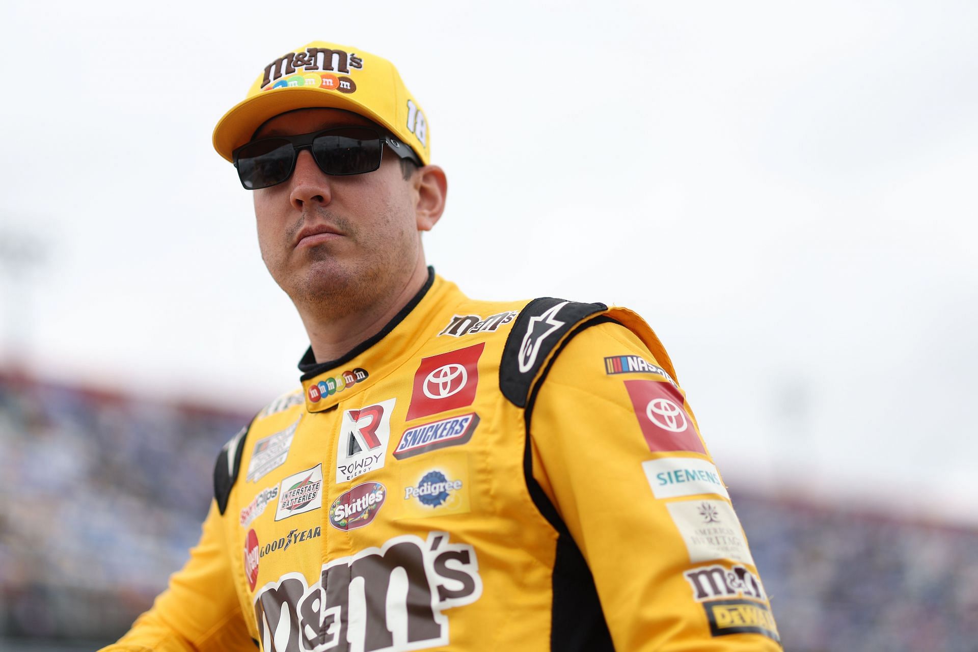 Kyle Busch waits on the grid before the NASCAR Cup Series Goodyear 400 at Darlington Raceway (Photo by James Gilbert/Getty Images)