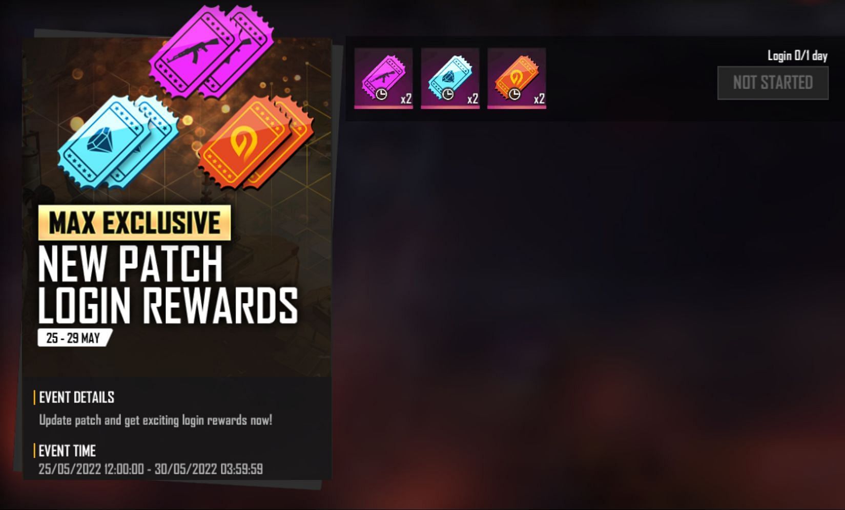 The patch rewards (Image via Garena)