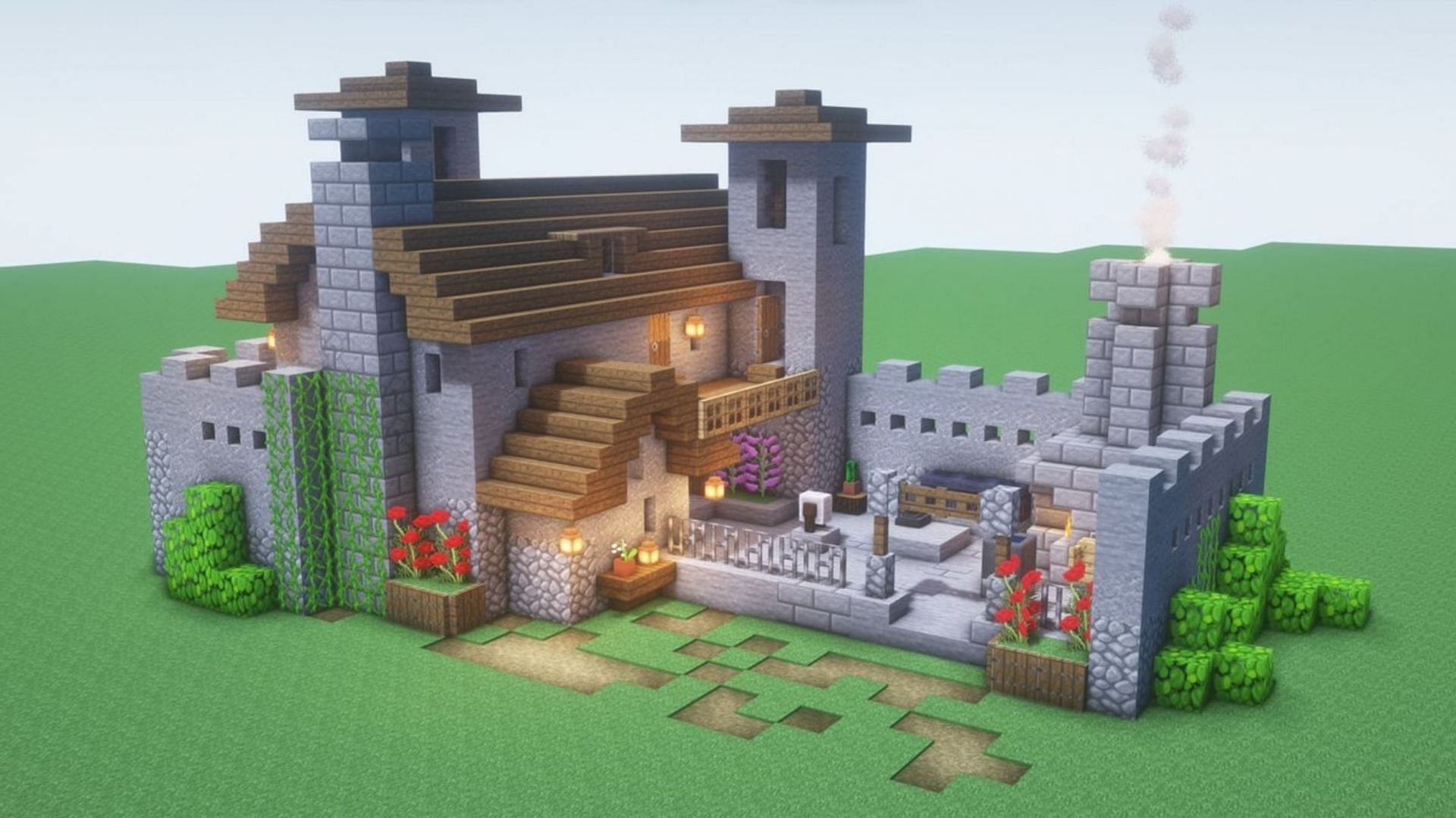This house design comes courtesy of a well-known Minecraft builder (Image via @AndyisYoda/Twitter)