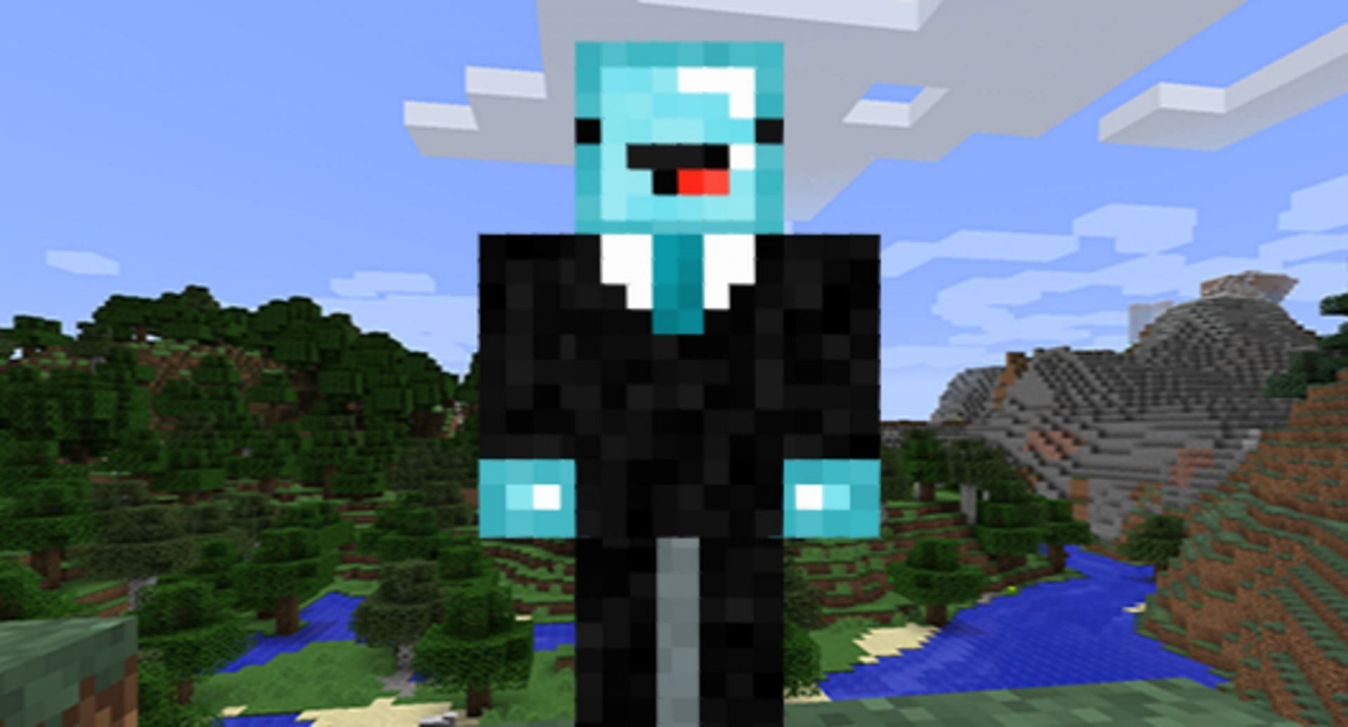 This skin might be a little goofy, but diamond skin is a nice touch (Image via DJRGuyminecraft/The Skindex)