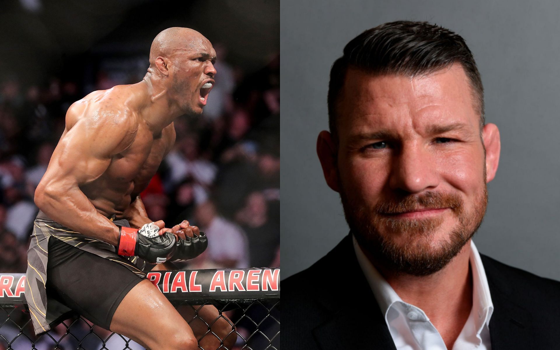 Kamaru Usman (left); Michael Bisping (right)