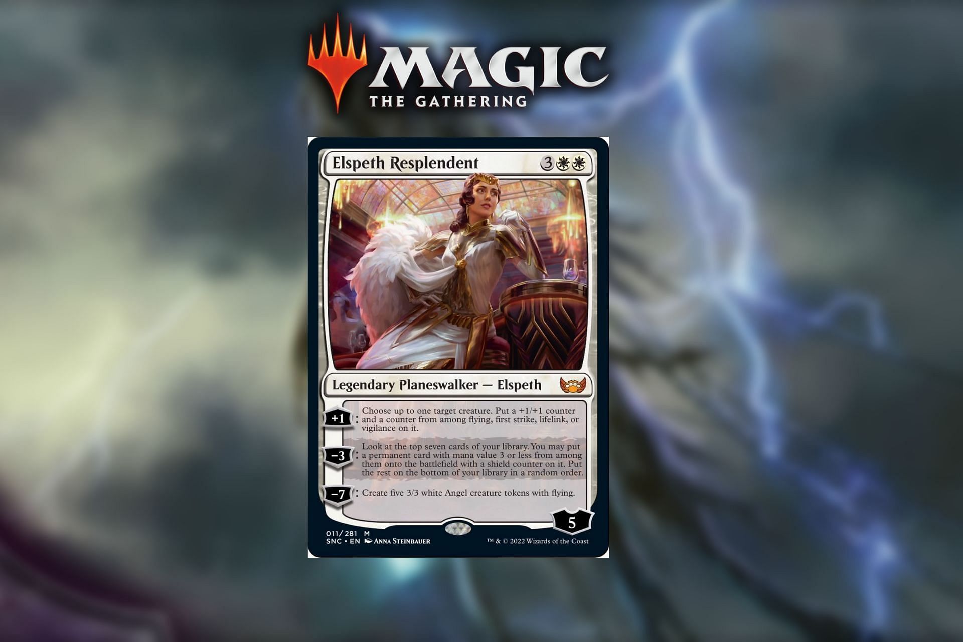 Elspeth is easily the best card in white, and one of the best in the expansion (Image via Wizards of the Coast)