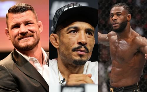 Michael Bisping (left); Jose Aldo (center); Aljamain Sterling (right).