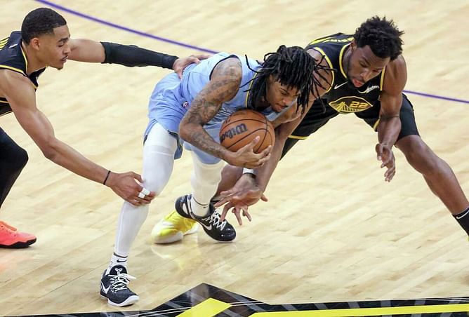 "Jordan 'The Hulk' Poole gave him a bone bruise! Too f**king strong!", "Warriors fans told me he was faking his limp!" - Fans show no mercy to Ja Morant as a bone bruise injury is expected to keep him sidelined for rest of the playoffs