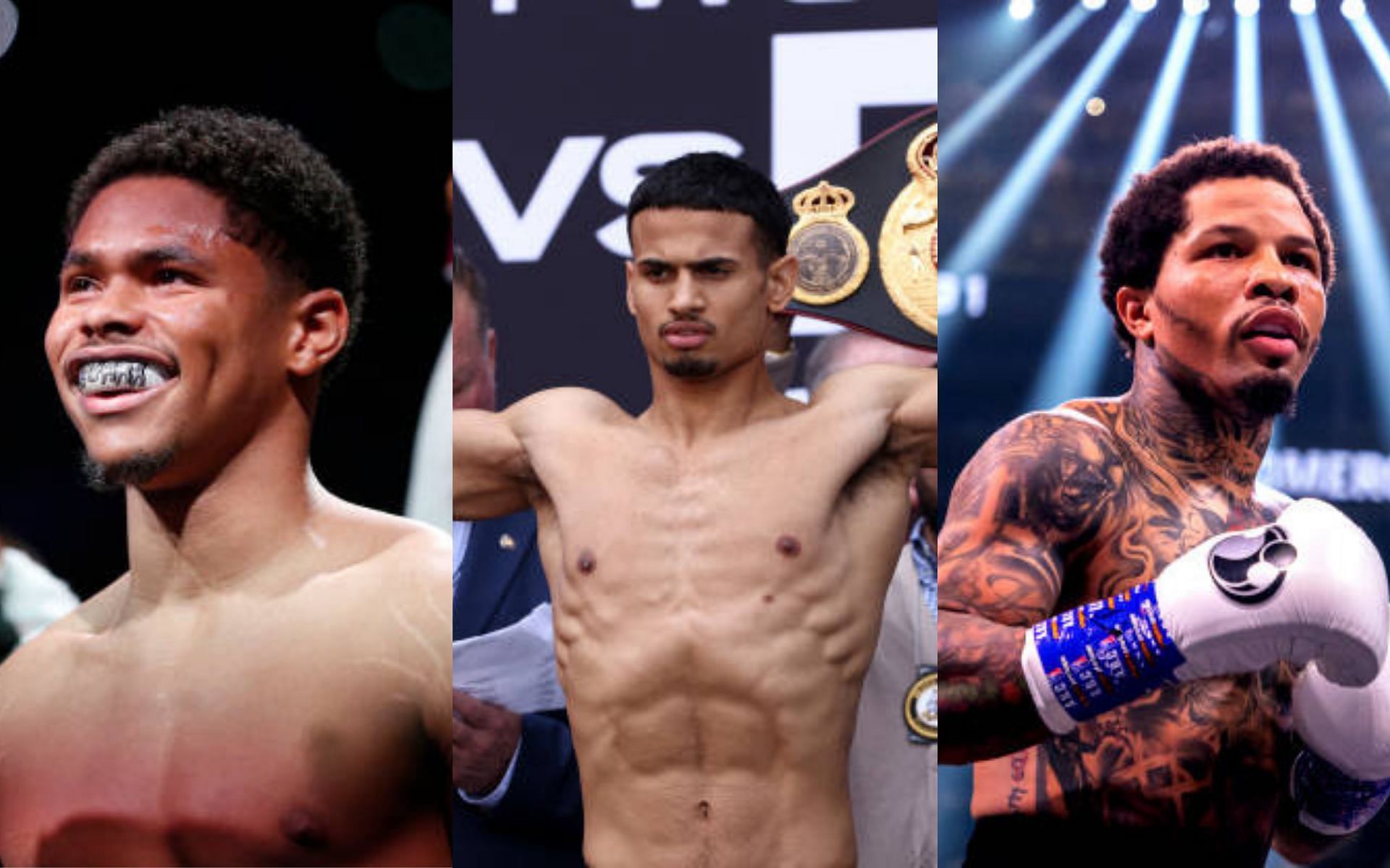 Shakur Stevenson (left), Rolly Romero (center), and Gervonta Davis (right) (Image credits Getty)