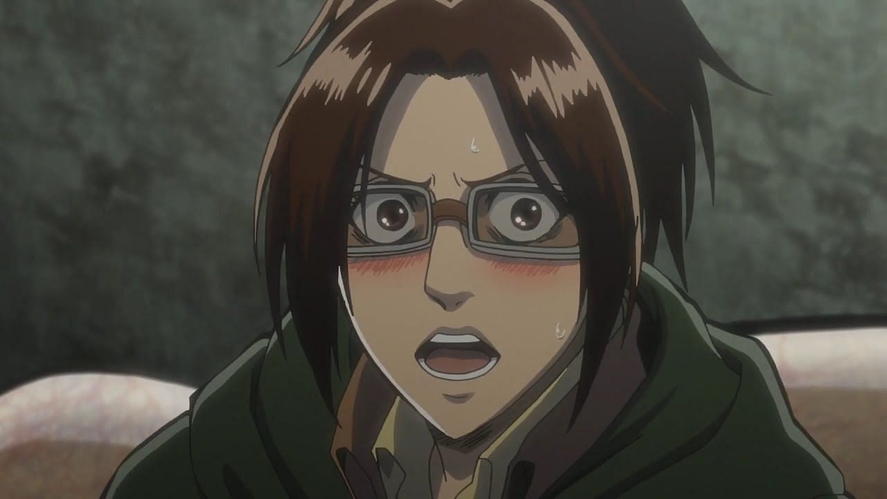 Hange as seen in the series' anime (Image via Wit Studios)