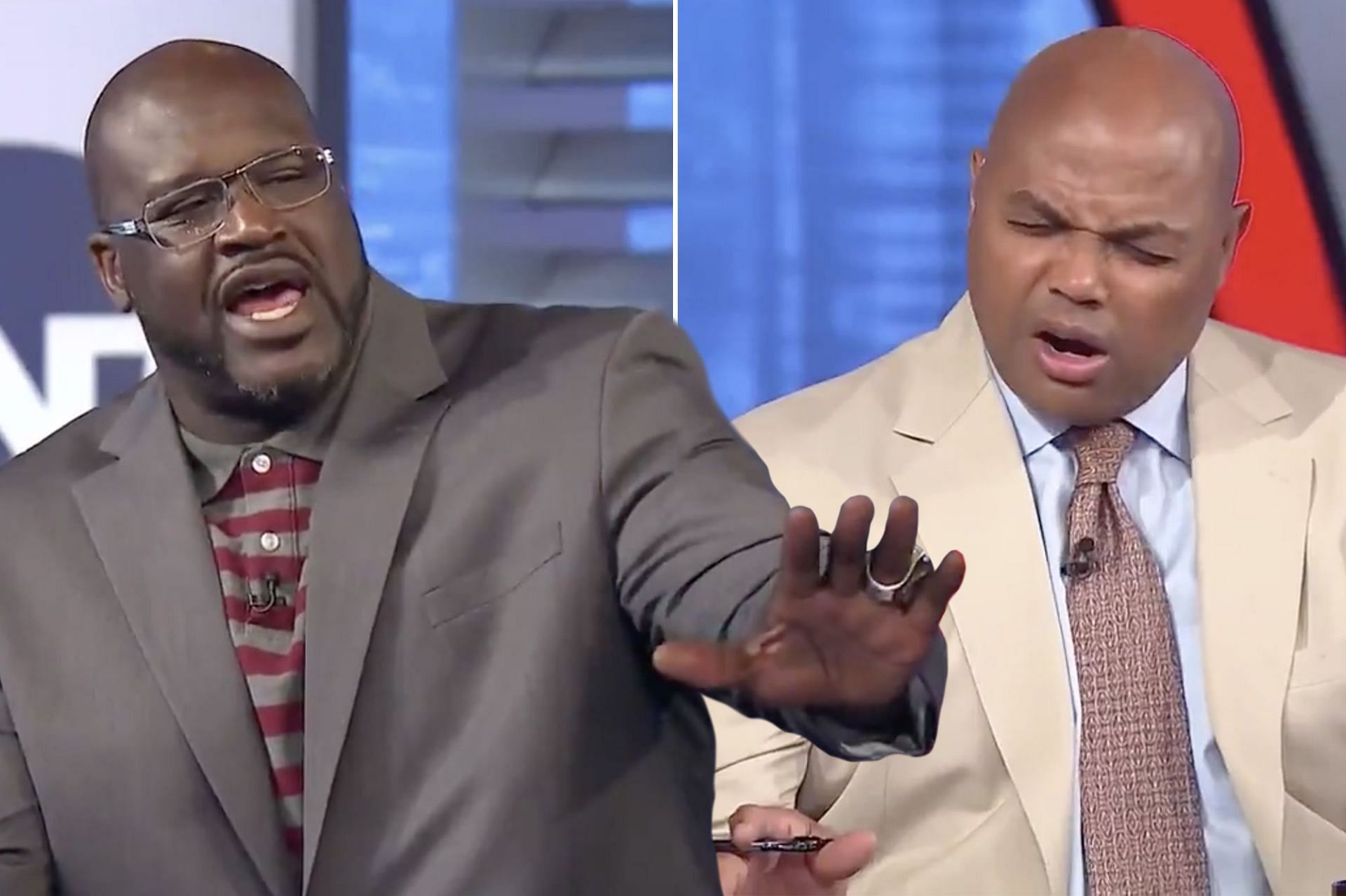 Charles Barkley hilariously tried to goad Shaq to say more about Rudy Gobert on the set of the NBA on TNT. [Photo: New York Post]