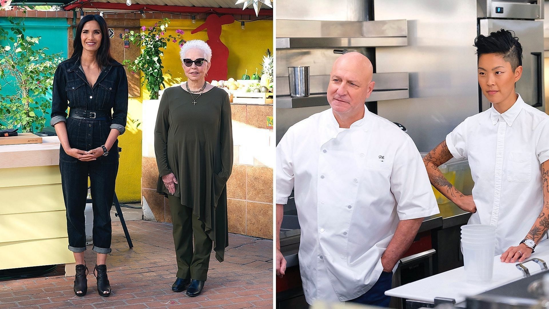 Contestants on Top Chef cook with Carne Secca as the judges look on (Image via bravotopchef/Instagram)