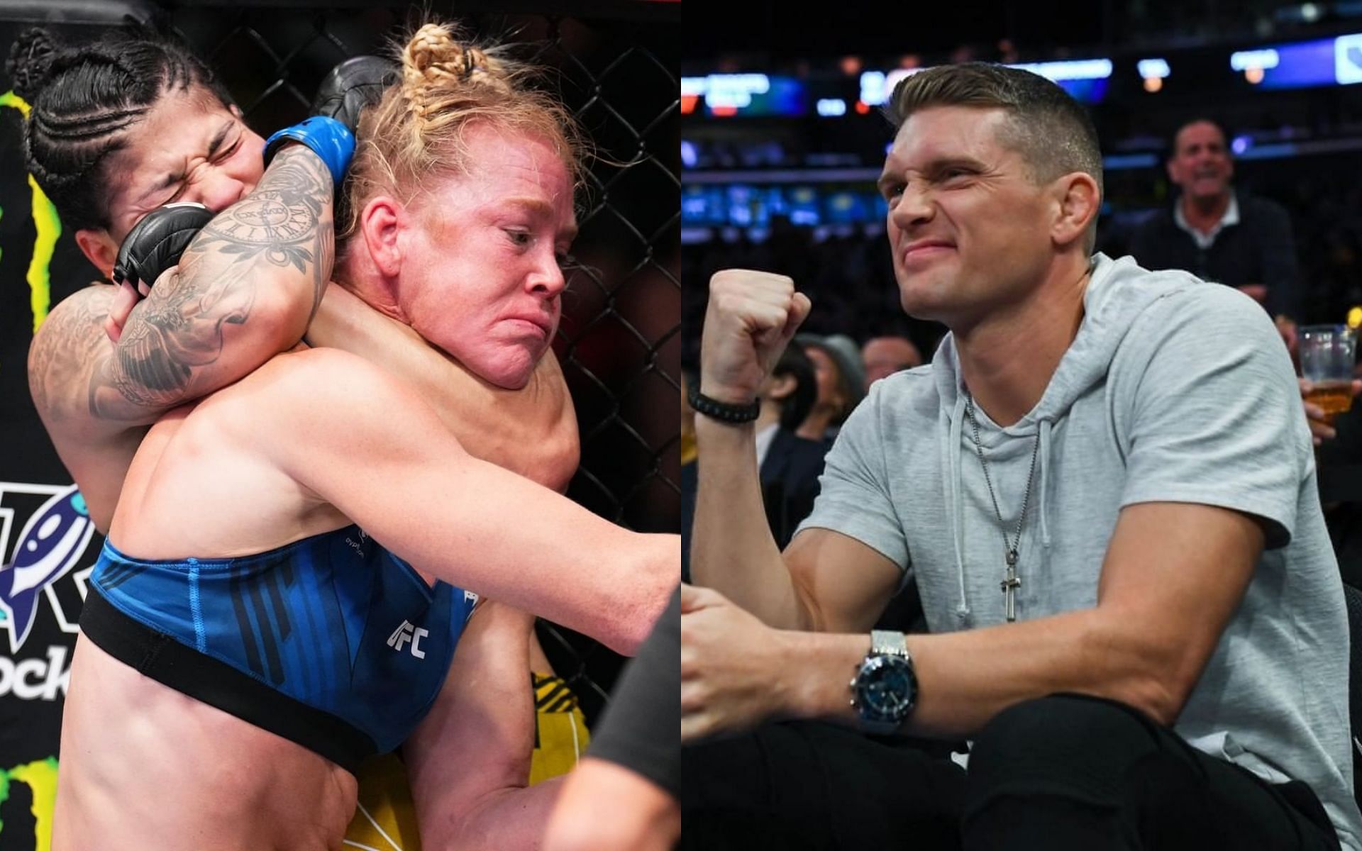 Holly Holm vs. Ketlen Vieira (left), and Stephen Thompson (right) (Images courtesy of @ufc Instagram and @wonderboymma Instagram)