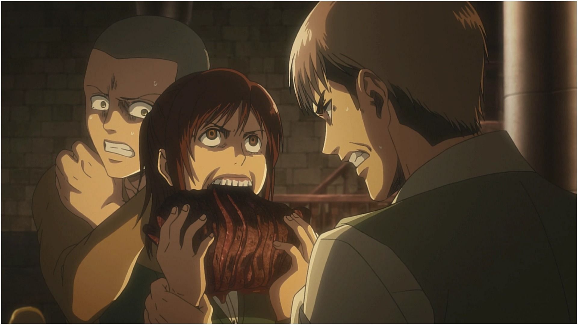 Sasha Braus as seen in the anime Attack on Titan (Image via MAPPA)