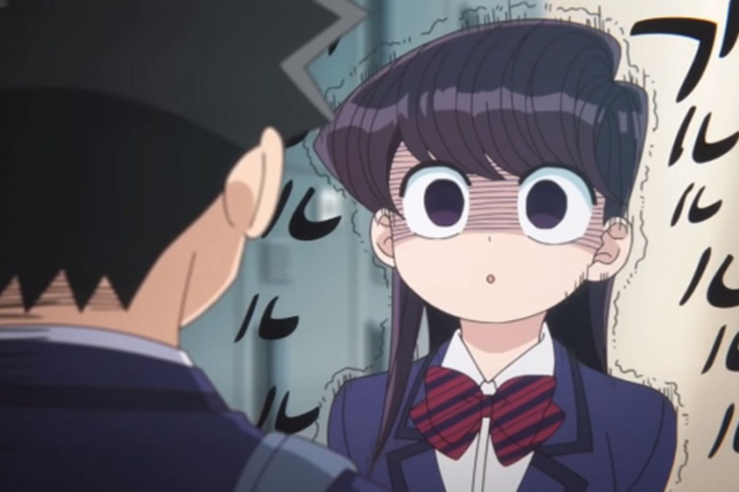 An anxious Komi (Image via OLM)