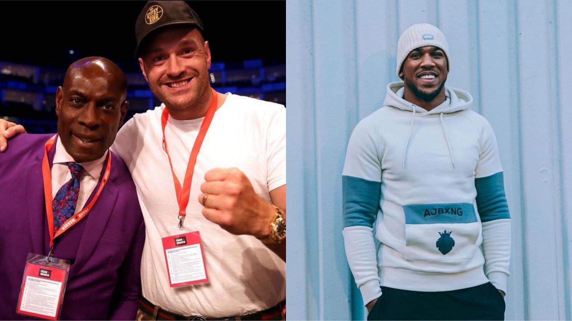 Frank Bruno and Tyson Fury (left, @frankbrunoboxer), Anthony Joshua (left, @anthonyjoshua) [images courtesy of Instagram]