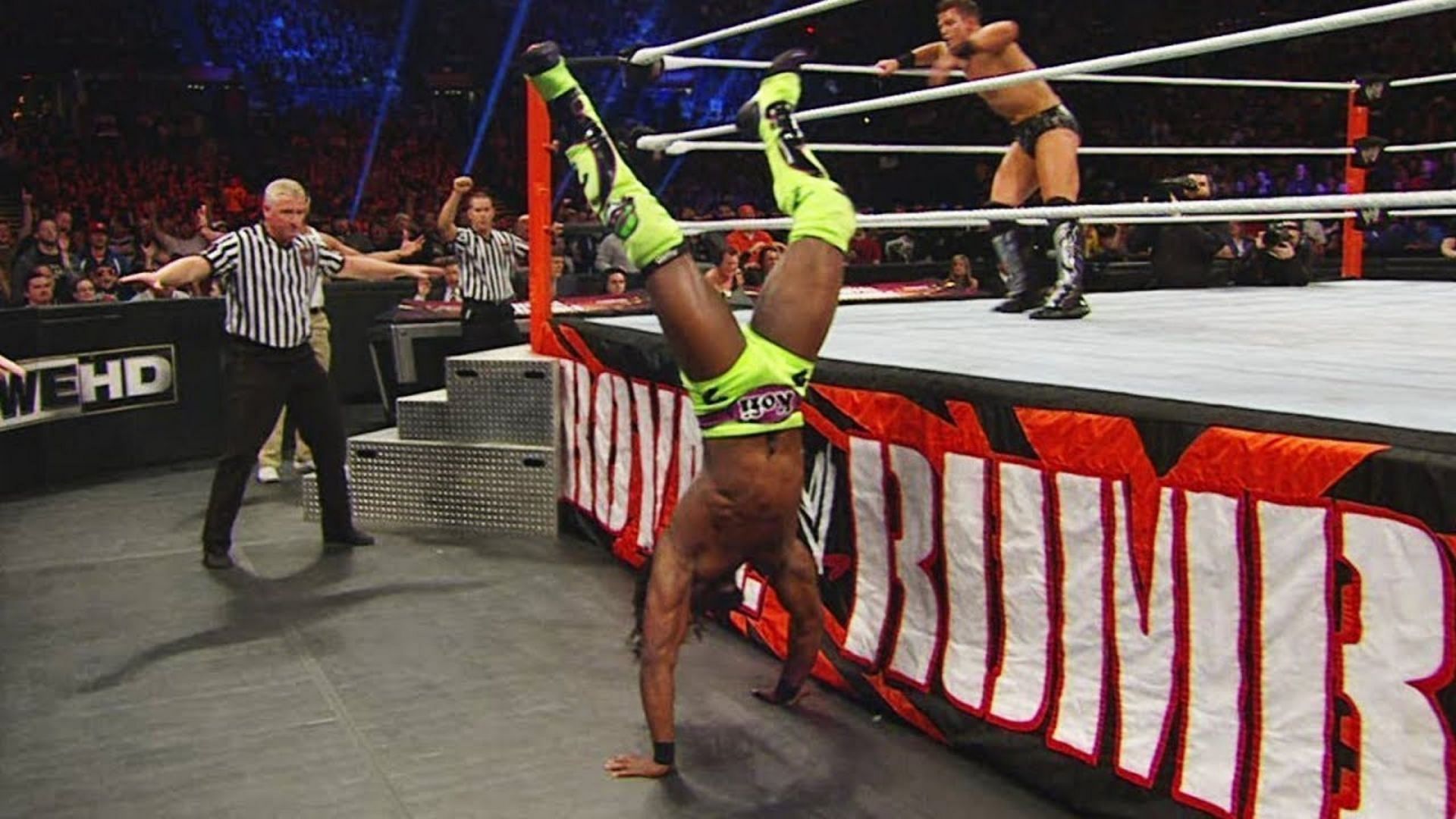 Kofi Kingston is often involved in memorable Royal Rumble moments.