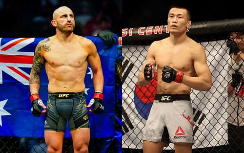 Alexander Volkanovski (left); Chan Sung Jung (right)