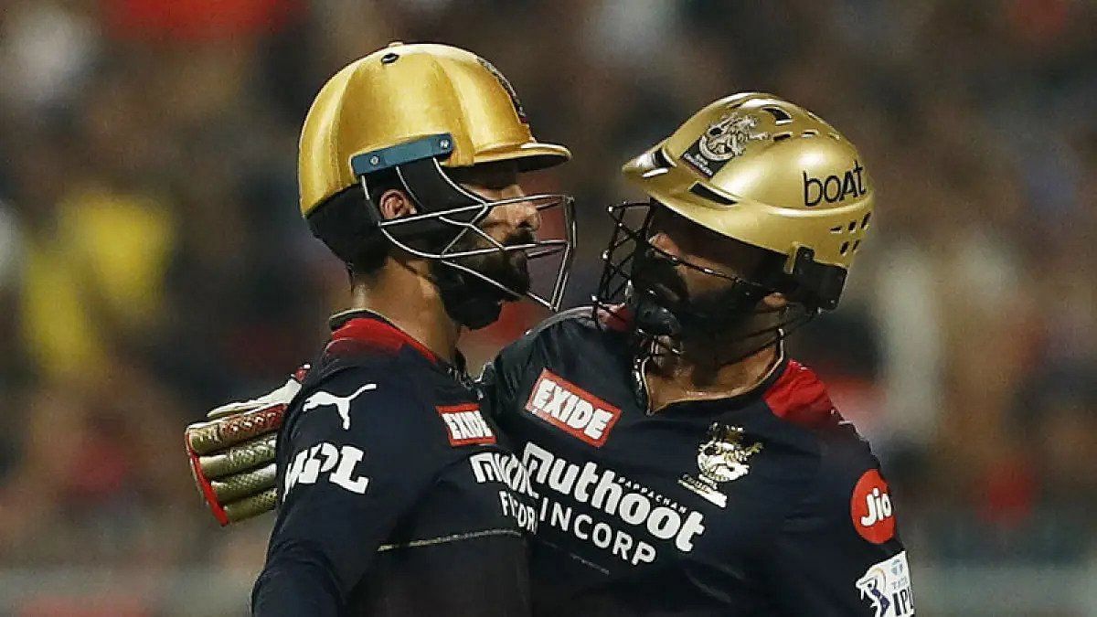 Dinesh Karthik and Rajat Patidar shared a n unbeaten 92-run partnership for the fifth wicket