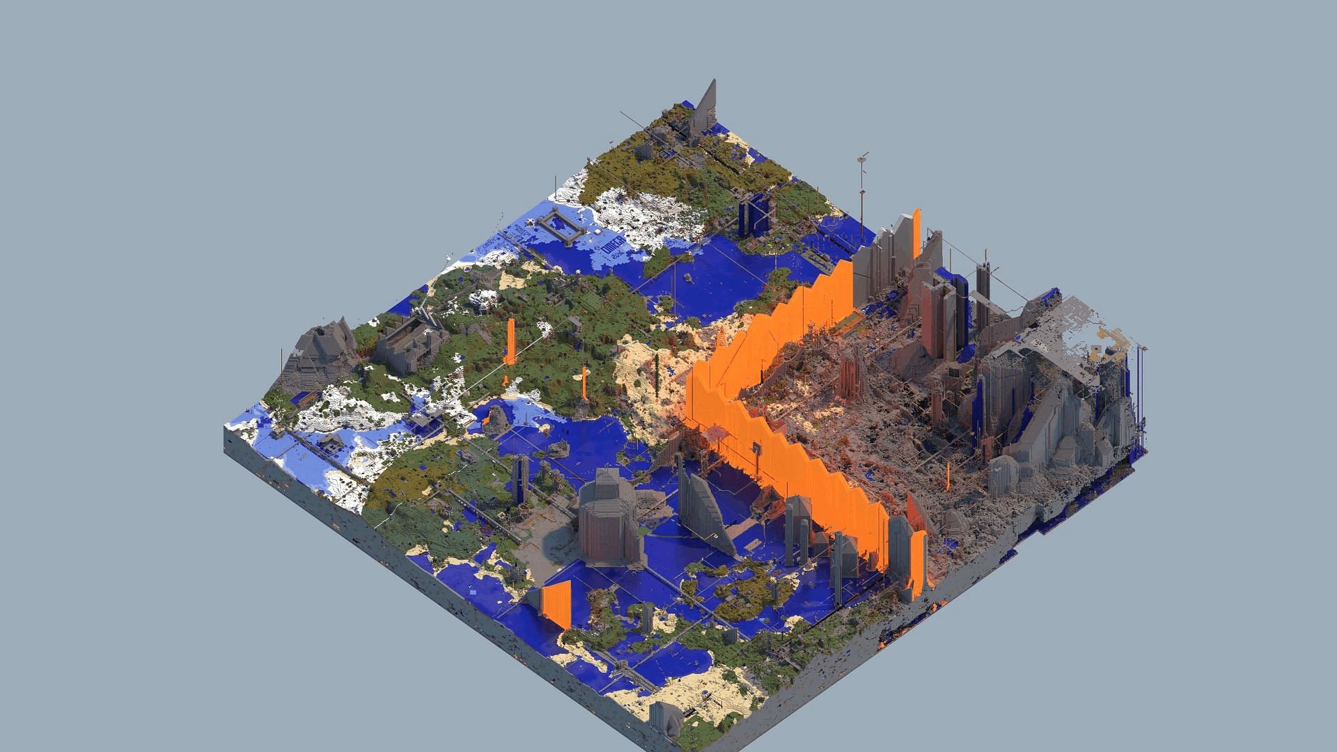 A render of 2b2 t&rsquo;s spawn chunks (Image via Reddit)