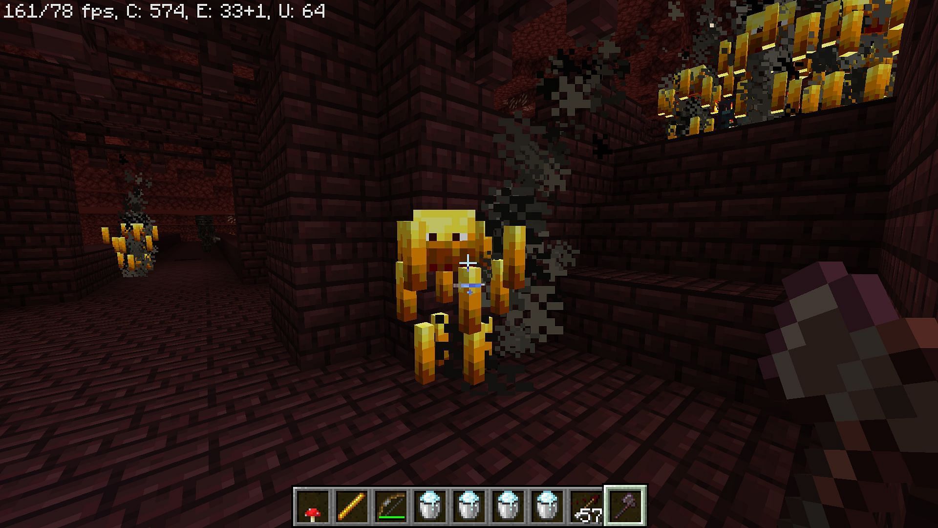 Attacking them with an axe (Image via Minecraft)