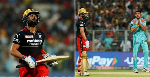 Avesh Khan gave Virat Kohli a send-off after dismissing the RCB player (Credit: BCCI/IPL)