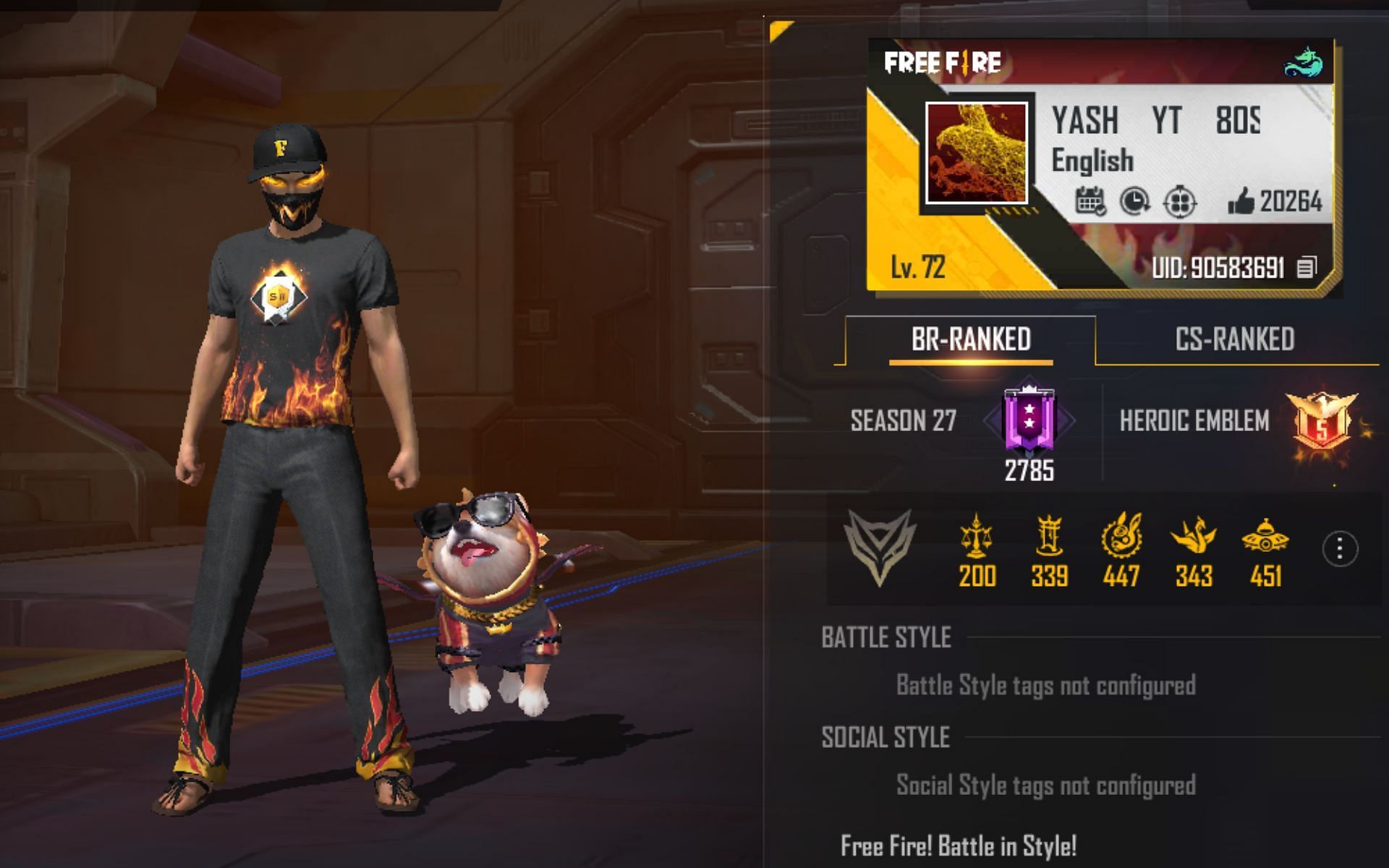 Here is Boss Official&#039;s ID in Free Fire (Image via Garena)