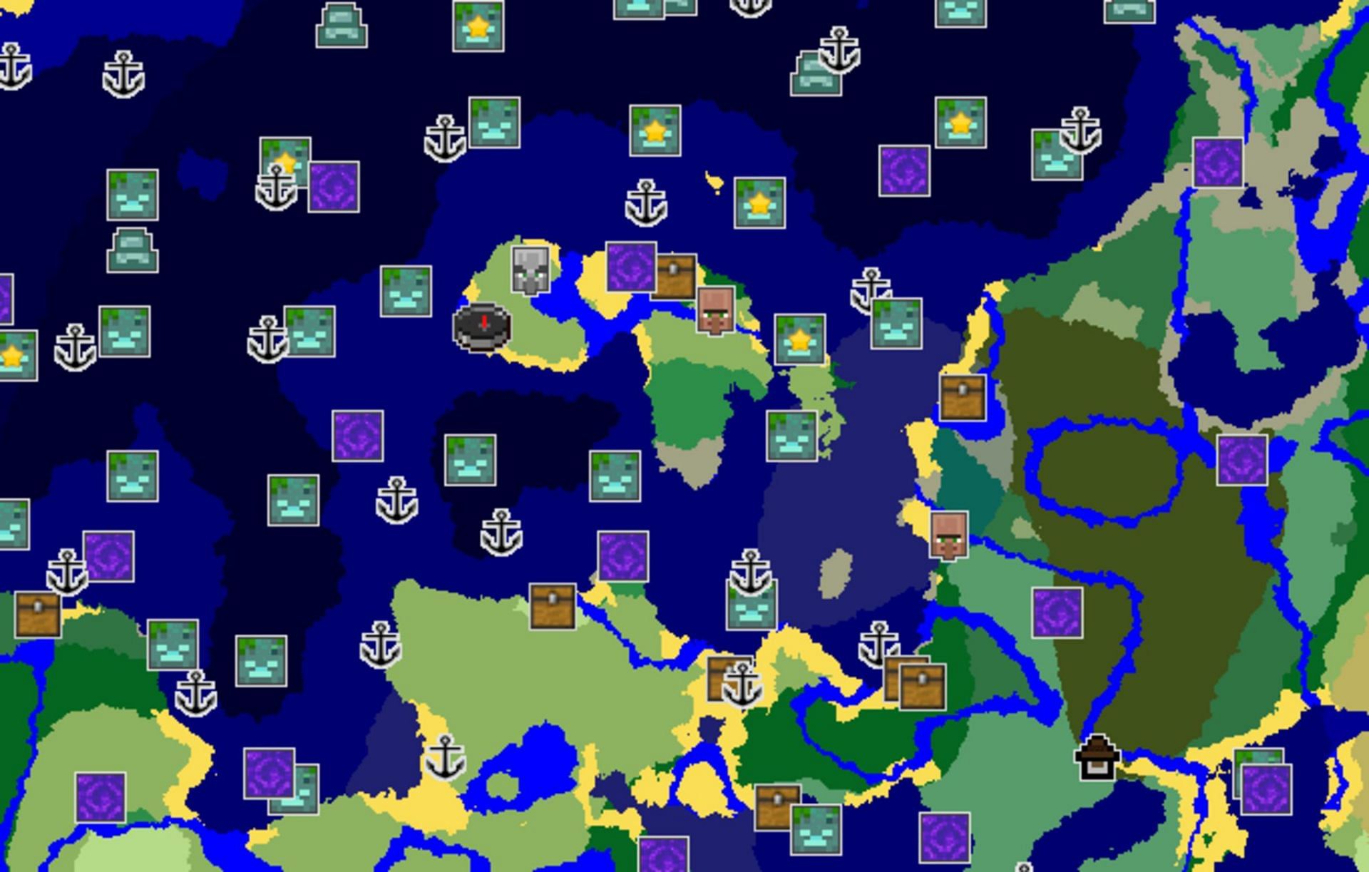 The spawn islands this seed provides should be far from boring (Image via Chunkbase)