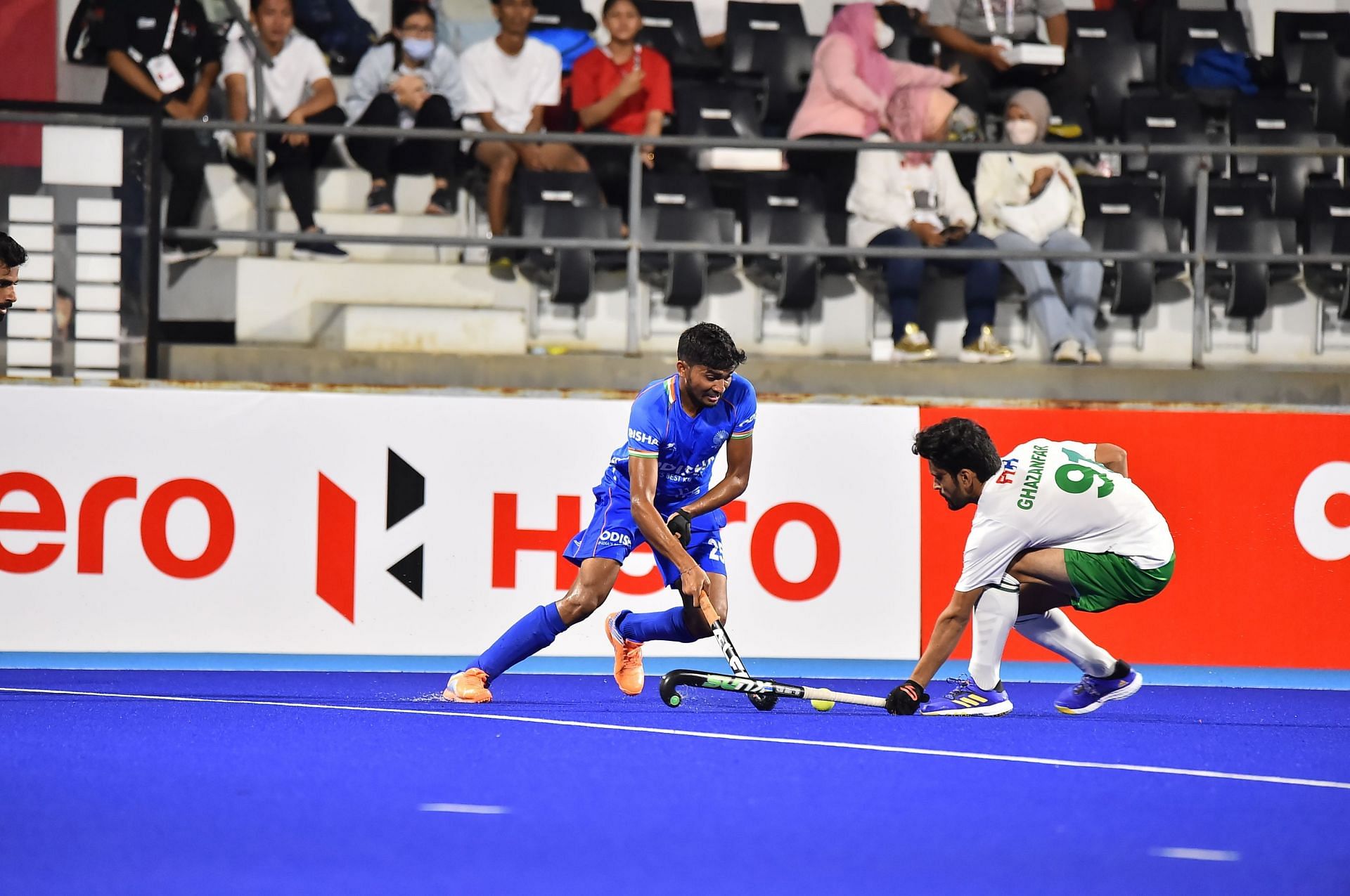 India and Pakistan players in action at the ongoing Asia Cup. (PC: Hockey India)