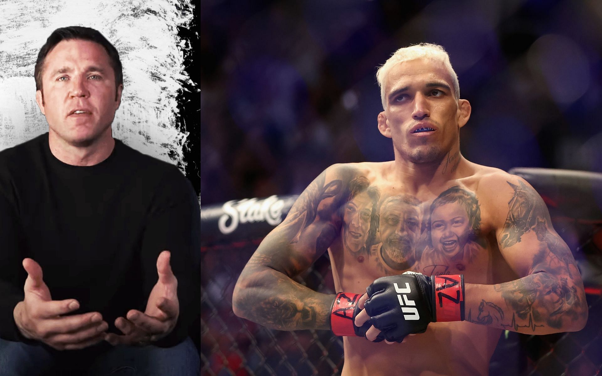 Chael Sonnen (left), Charles Oliveira (right) [Left image via Chael Sonnen on YouTube]