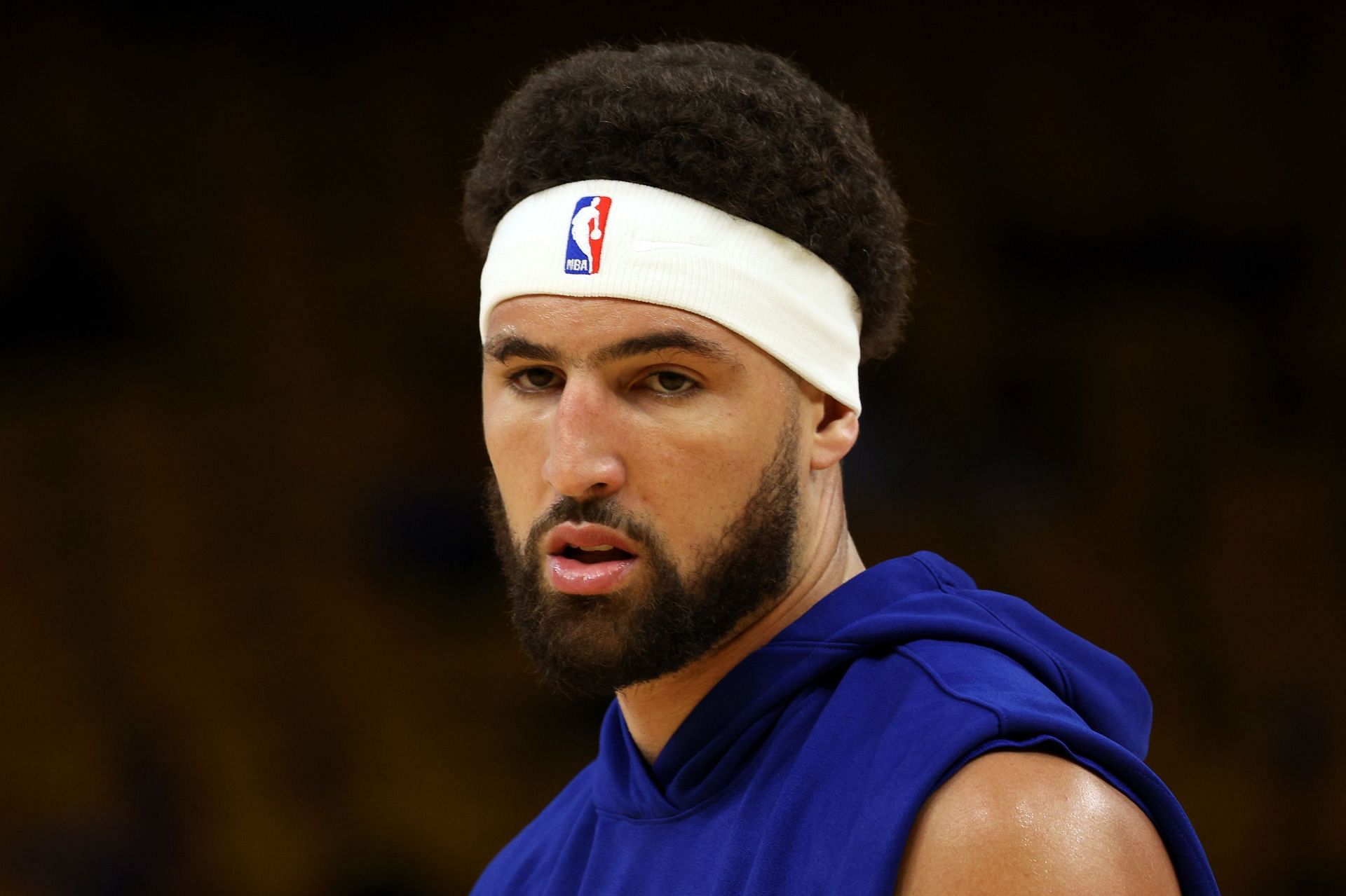 Klay Thompson of the Golden State Warriors before Game 2 of the Western Conference finals